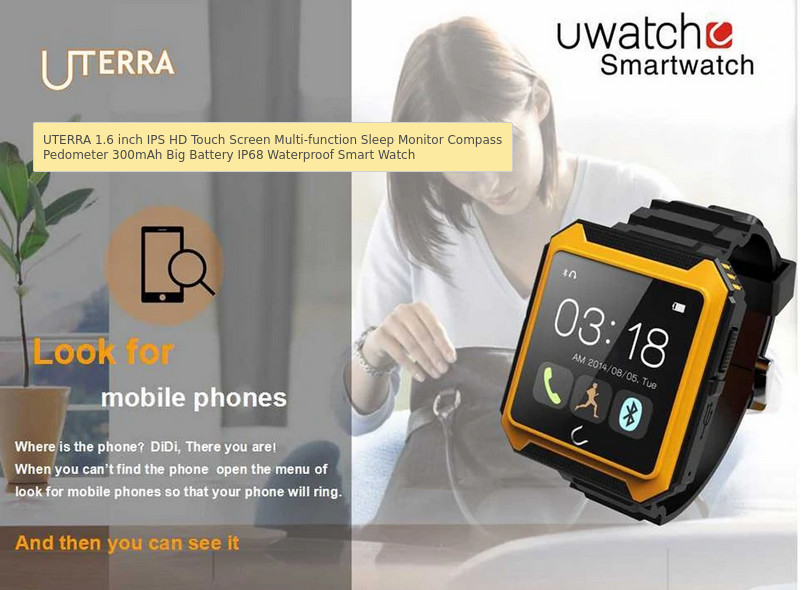 UTERRA 1.6 inch IPS HD Touch Screen Multi-function 300mAh Big Battery IP68 Water
