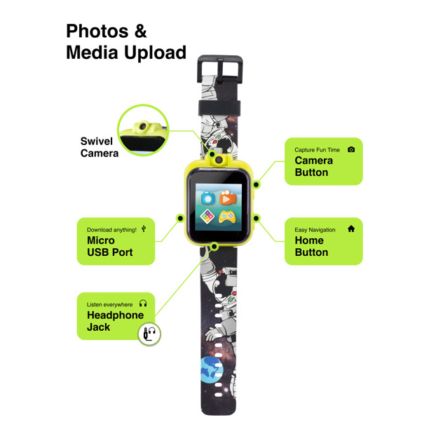 NEW Kids SMART WATCH Plus HEADPHONES iTECH Jr Green Mission Control Boys Girls