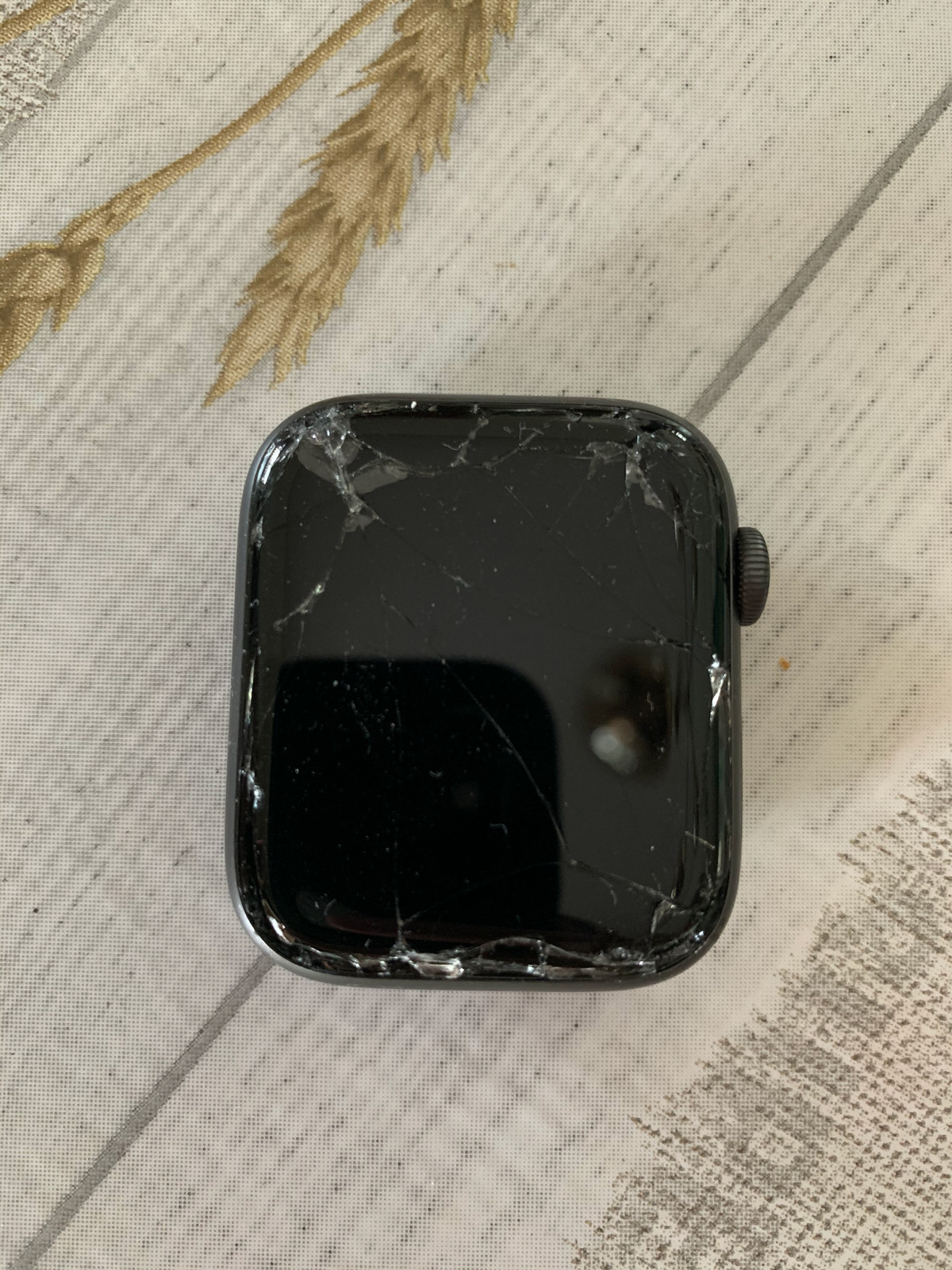 apple watch series 4 44mm space gray (A2093) screen damaged but working