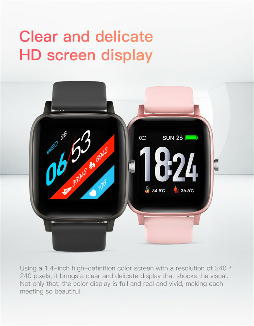 Smart Watch Bluetooth Call Watch Pedometer Sport Message Reminder Music Control