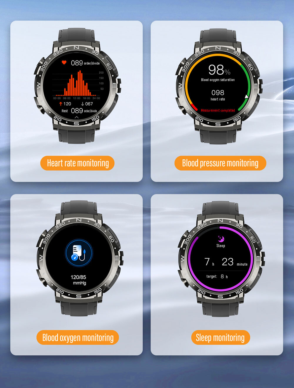 2-in-1 Bluetooth Smart Watch Music Sports Smartwatch with Dual Earbuds