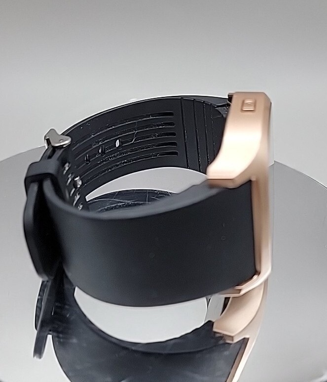 iTOUCH Classic Smartwatch Gold Case Black Silicone Band Model 3360 Tested Works