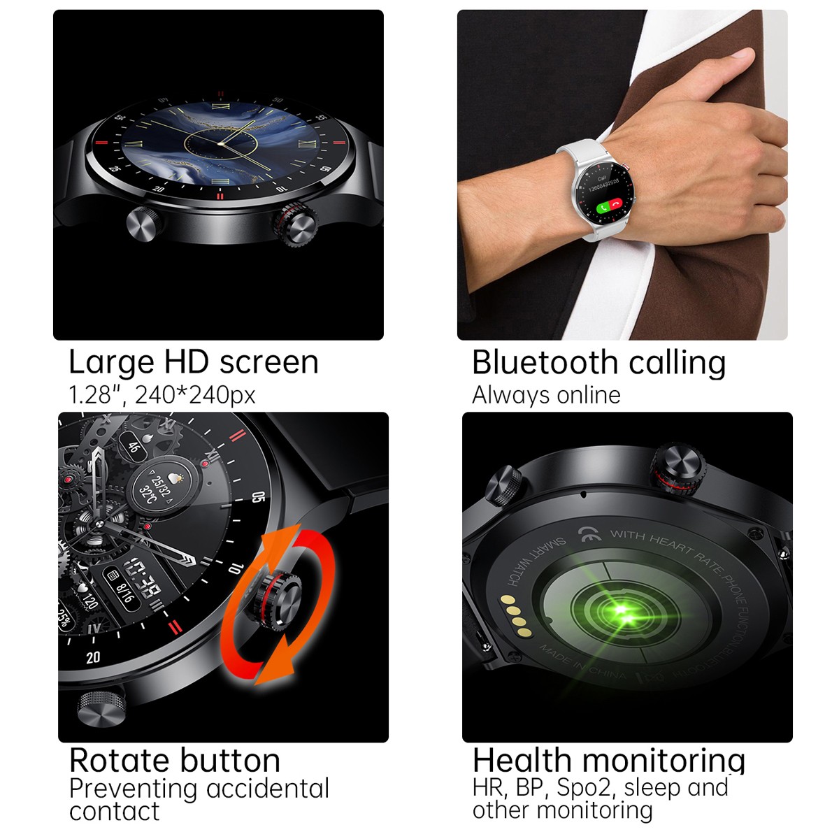 2025 Smart Watch Men Waterproof Smartwatch Bluetooth for iPhone Android Samsung※