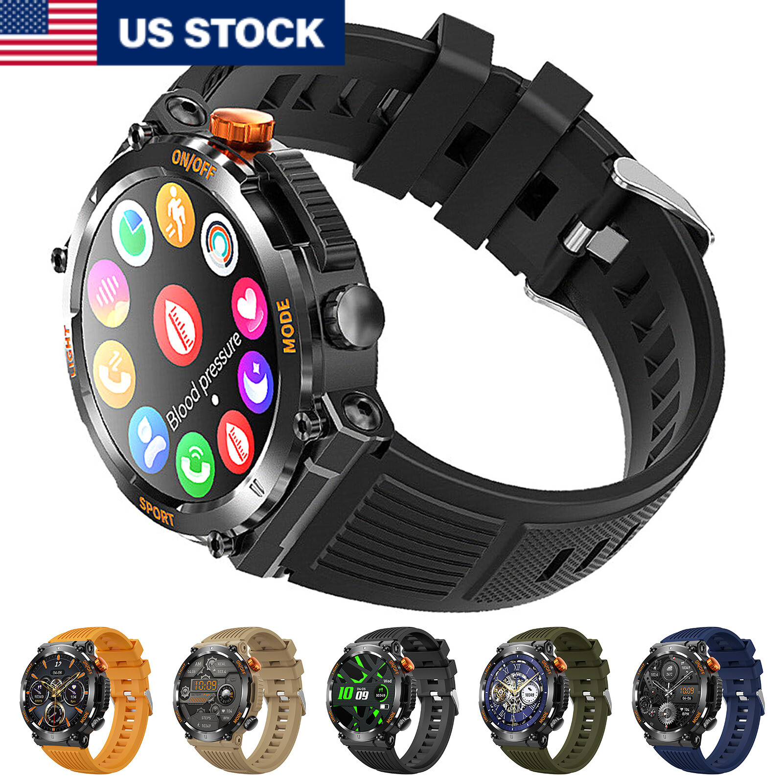 Full Screen Touch Smart Watch Sports Fitness Tracker Heart Rate For Android/iOS