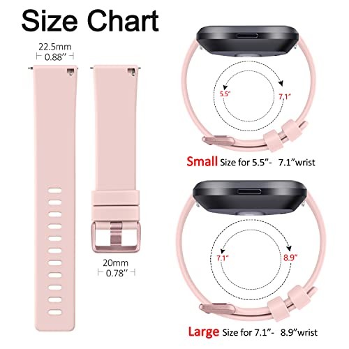 Sport Silicone Strap Compatible with Fitbit Versa 2/Versa Lite/SE Soft Replaceme