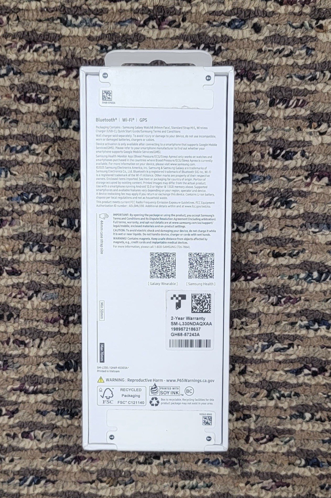 NEW SEALED Samsung Galaxy Watch 8 44mm SM-L330 – Graphite – GPS WiFi Bluetooth