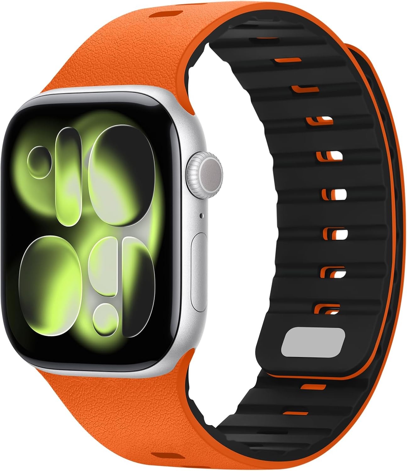 Silicone Strap Compatible with Apple Watch 42mm Series 10/11 Breathable