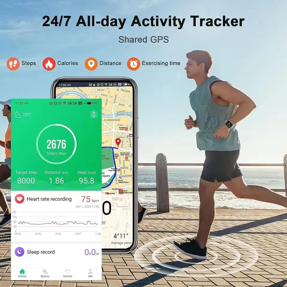 New Sport Smart Watch GPS Tracker Waterproof Men Women Business Smartwatch Bluet