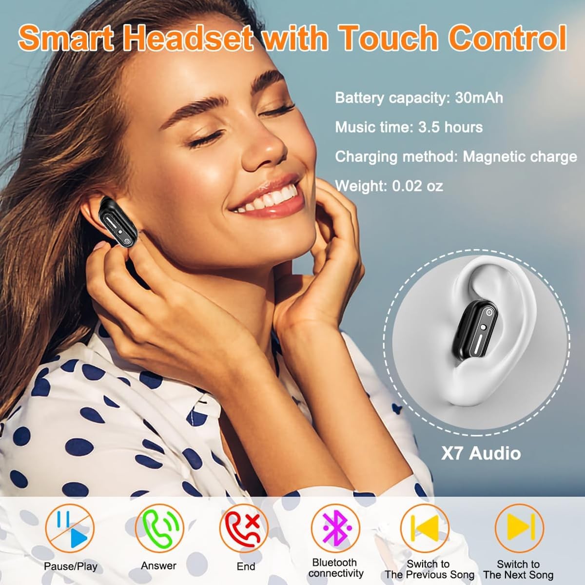 with Earbuds, 1.32 Inch Round Fitness Watch X10, 2 in 1 Bluetooth Watch with …