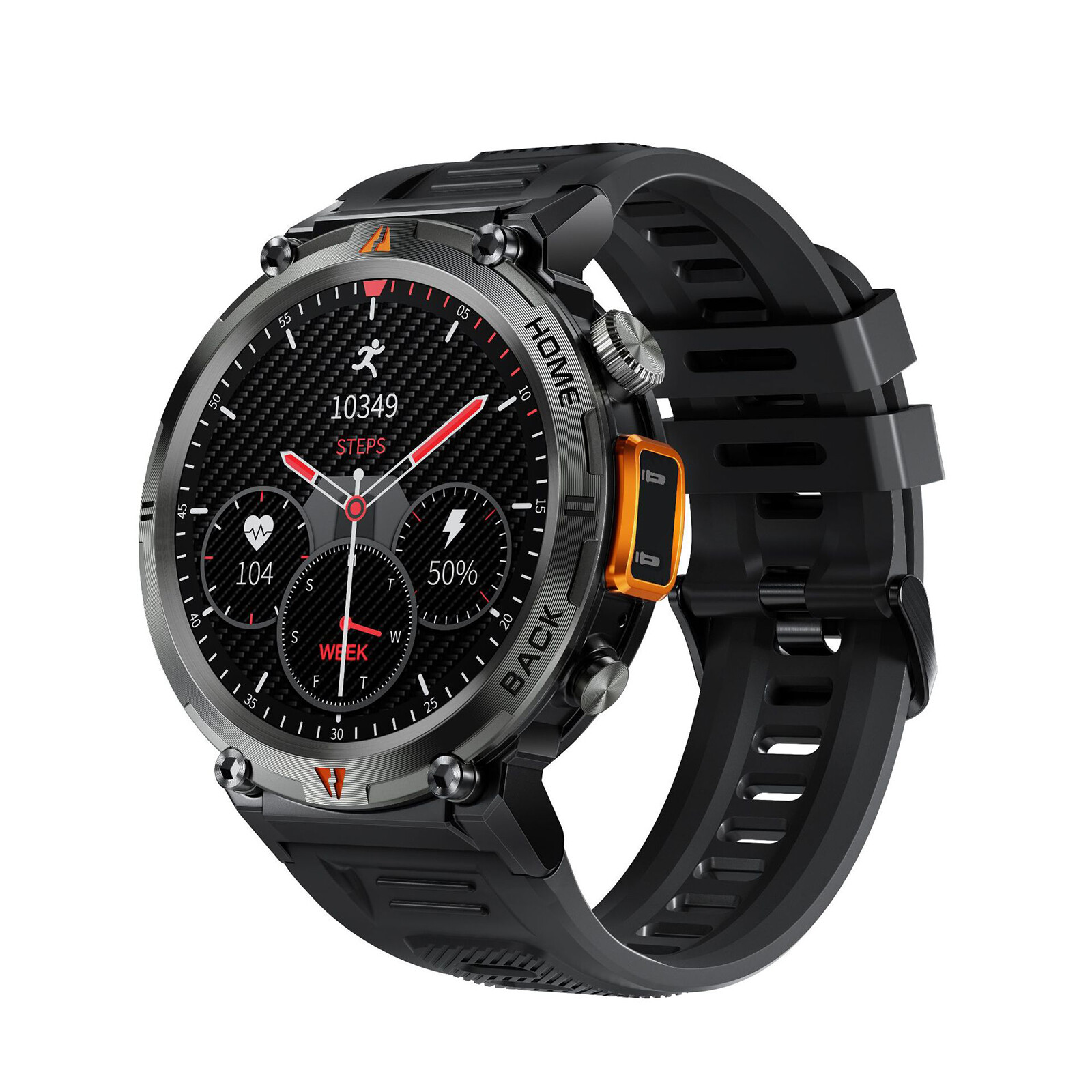 1.45″ Big Screen Smart Watch for Men Tactical Rugged SmartWatch w/LED Flashlight