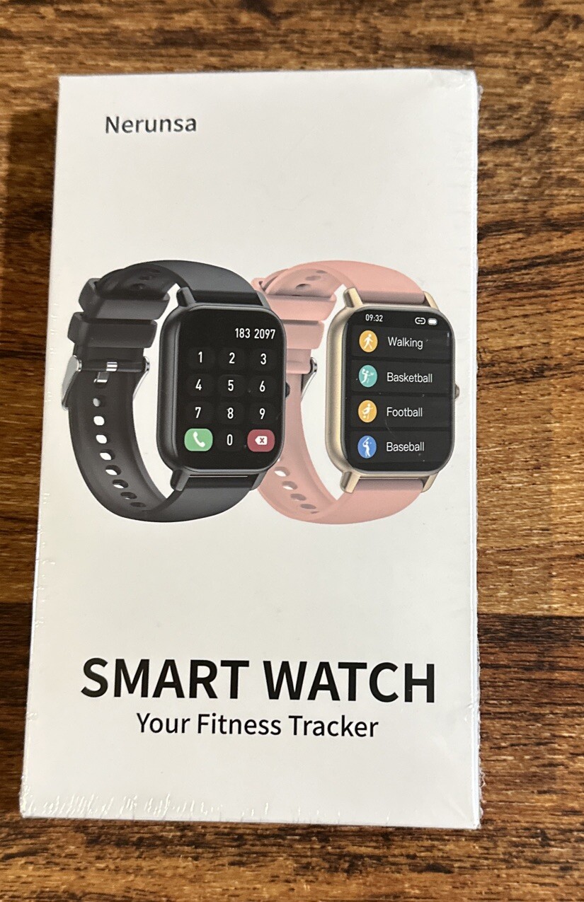 NEW Nerunsa Smart Watch 1.85 Display Waterproof Fitness Tracker Pink