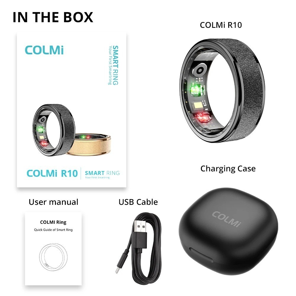 R10 Smart Ring with Charging Case for Men Women, Health and Sleep Monitor, 5ATM