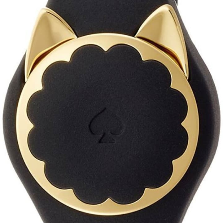 Kate Spade Scallop Cat Activity Tracker Smart Watch Black Gold w/ Box Japan