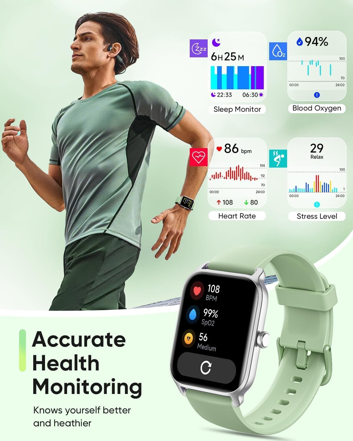 Fitpolo Smart Watches for Men/Women, 1.8” Alexa Built-in Fitness Tracker Wat
