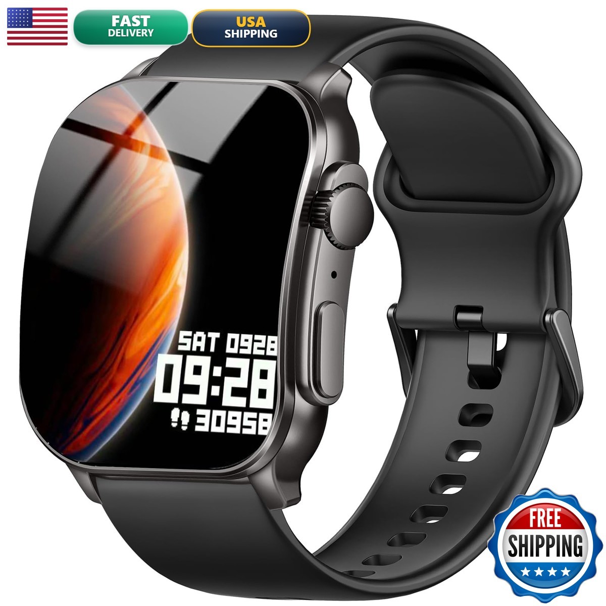 Poounur Smart Watch, 2.01″ AMOLED Curved Touchscreen Fitness Watch Women, IP68