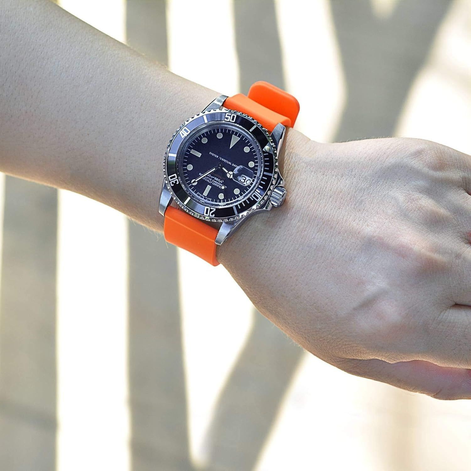 Strap For 18mm, Silicone, Soft Rubber Replacement Straps with Gold Buckle