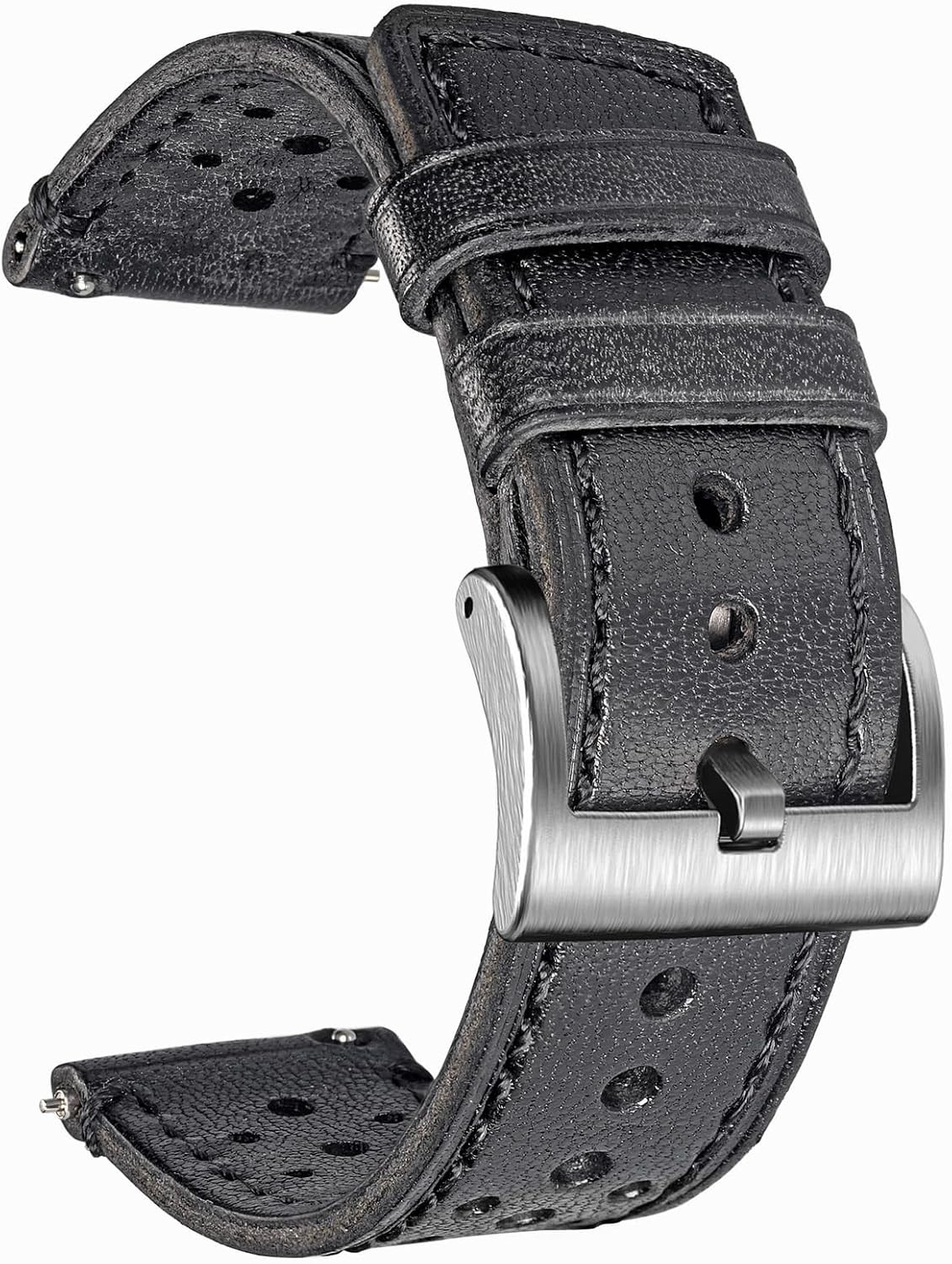 Genuine Perforated Leather Watch Band for Vivoactive 3/4/5/6 20mm 22mm Quick Rel