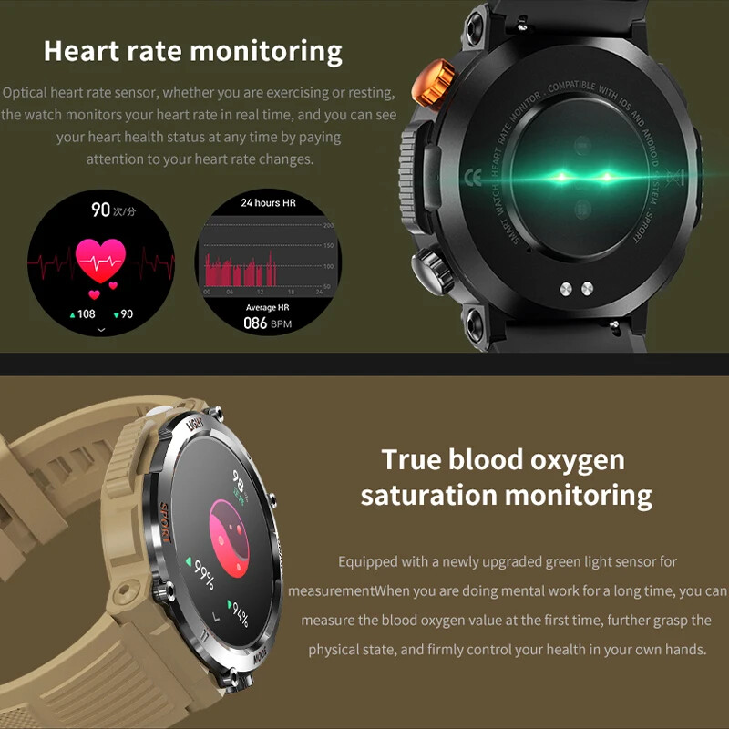 Men’s Smart Watch HD Touch Screen Sports Waterproof Smartwatch Bluetooth Call