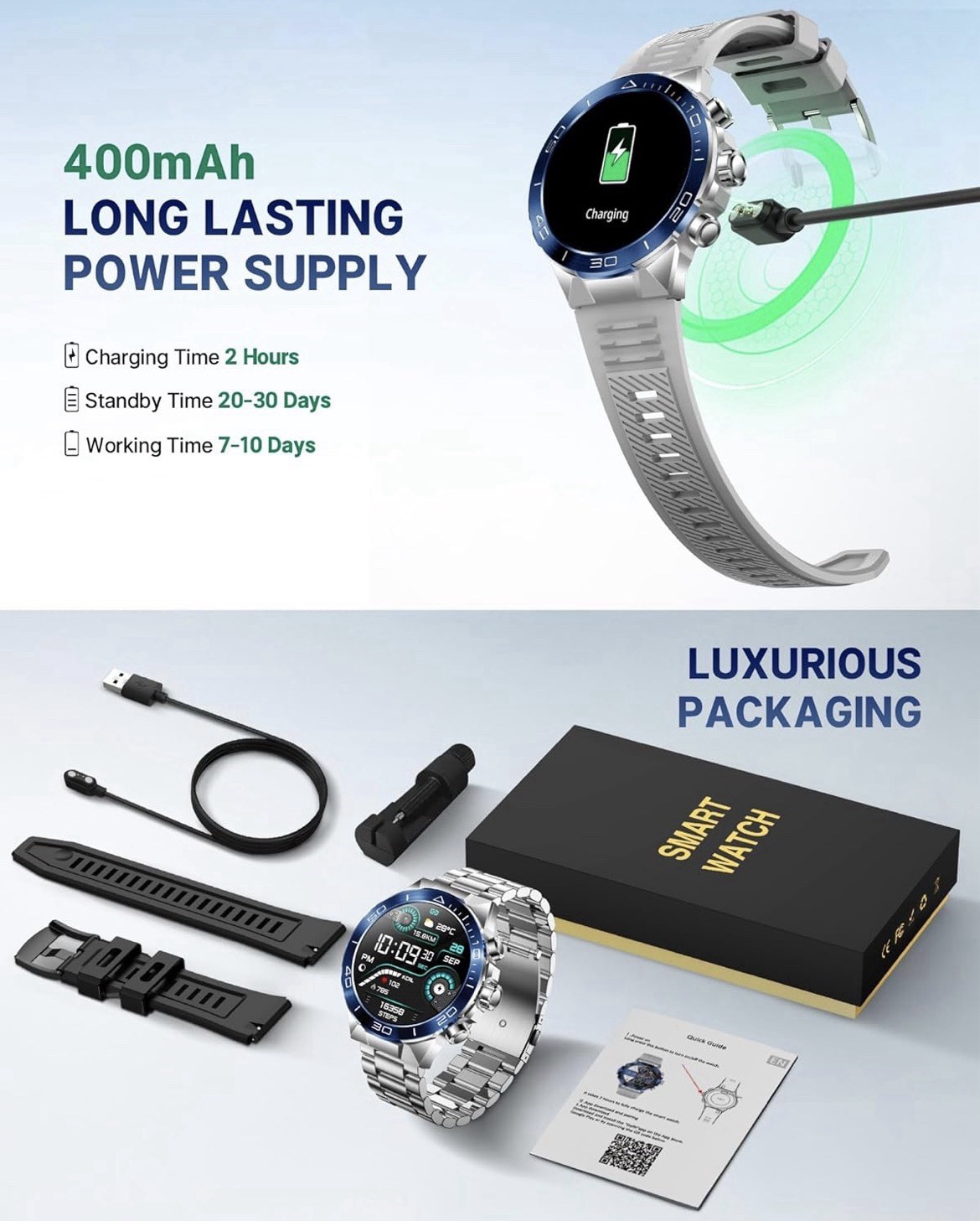 NEW SOUYIE 1.43” AMOLED Smart Watch for Men Bluetooth Call Fitness Tracker