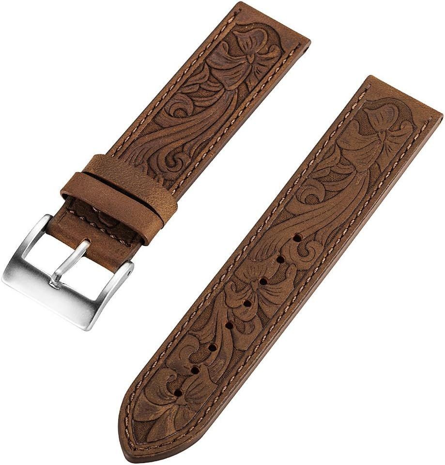 Handmade Retro Brown Leather Band for Apple Watch Series 7 44mm Genuine Strap