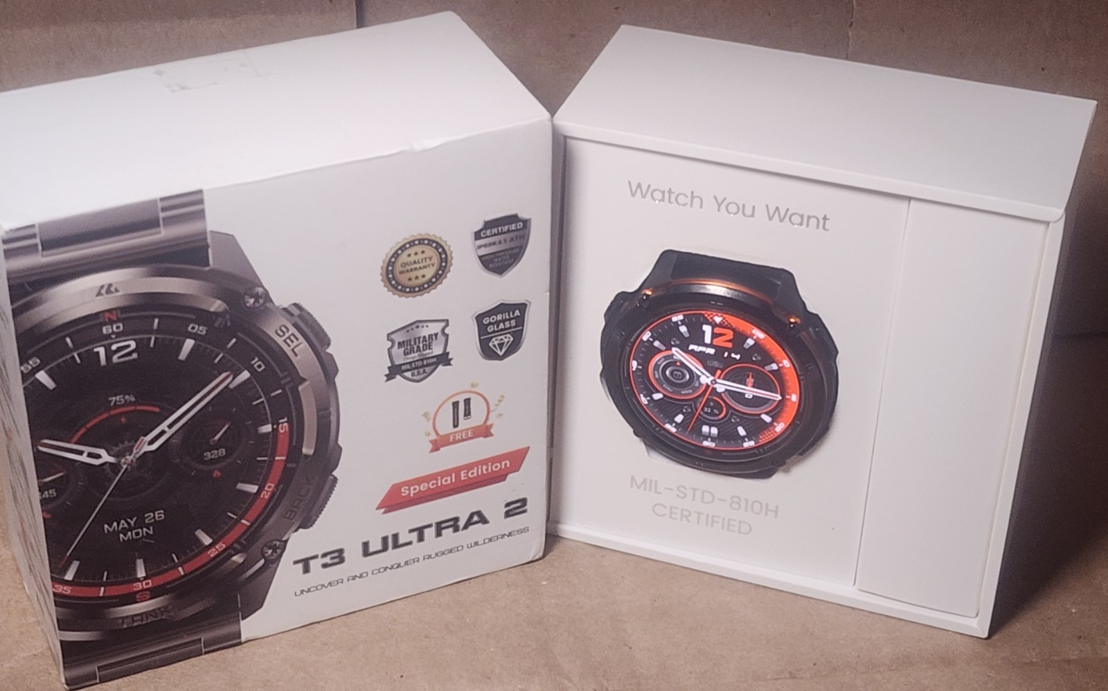 KOSPET TANK T3 Ultra2 Smart Watch Men GPS IP69K Rugged Military 2 BANNDS