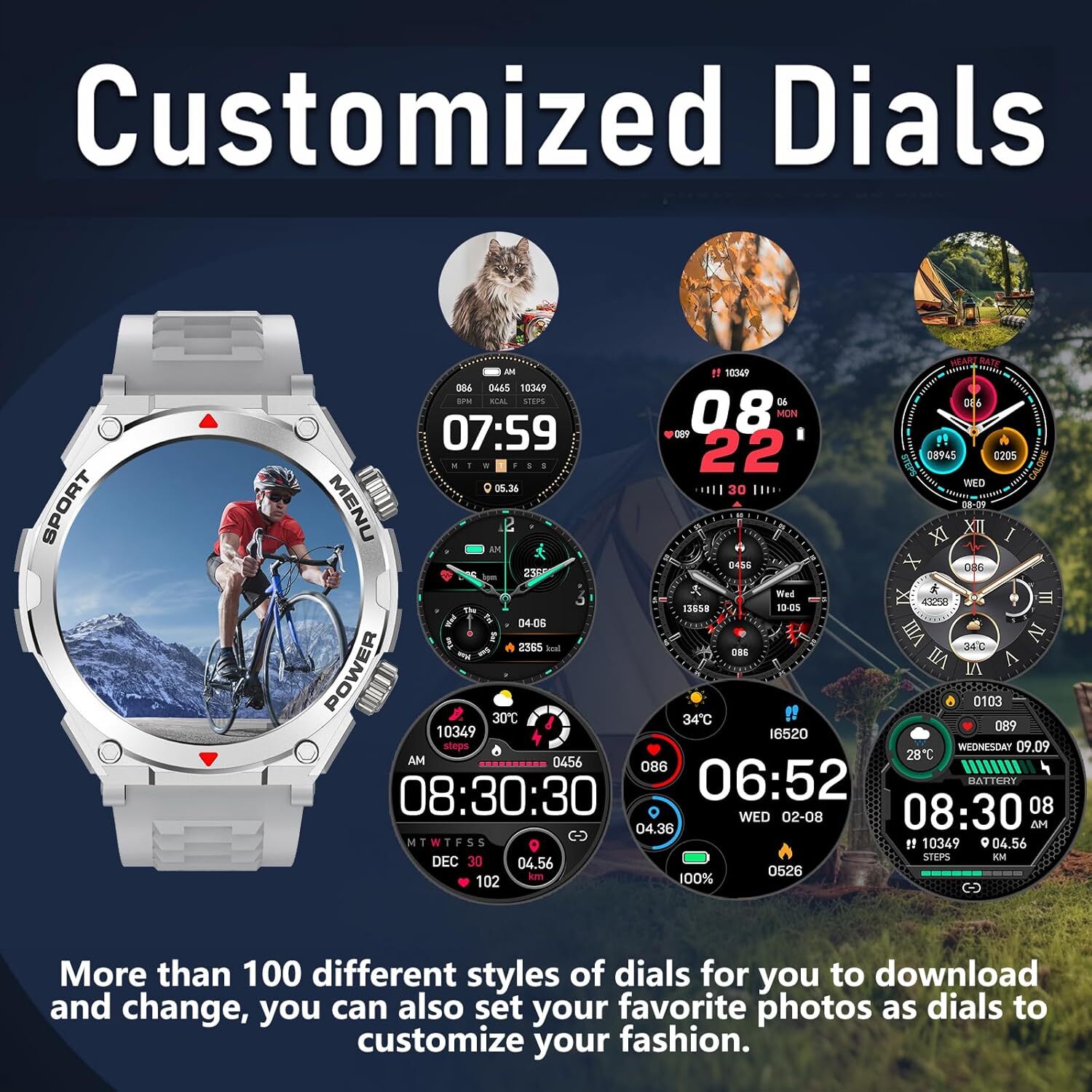 Military Smart Watch Waterproof Heart Rate Calls for Samsung Galaxy S24 Ultra