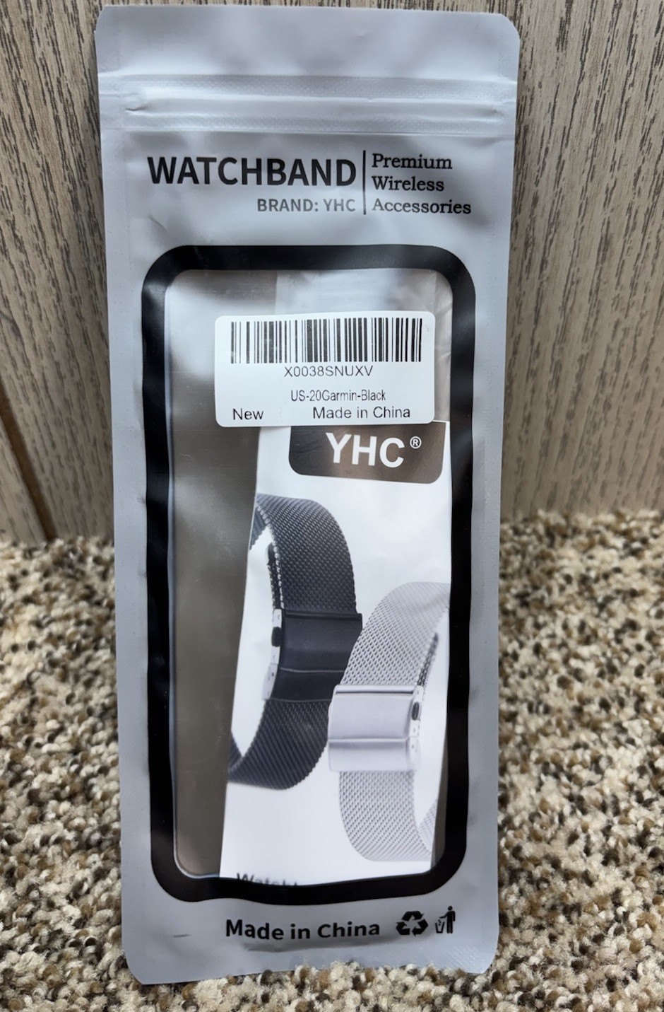 YHC WatchBand. US-20 Garmin-Black. NEW!