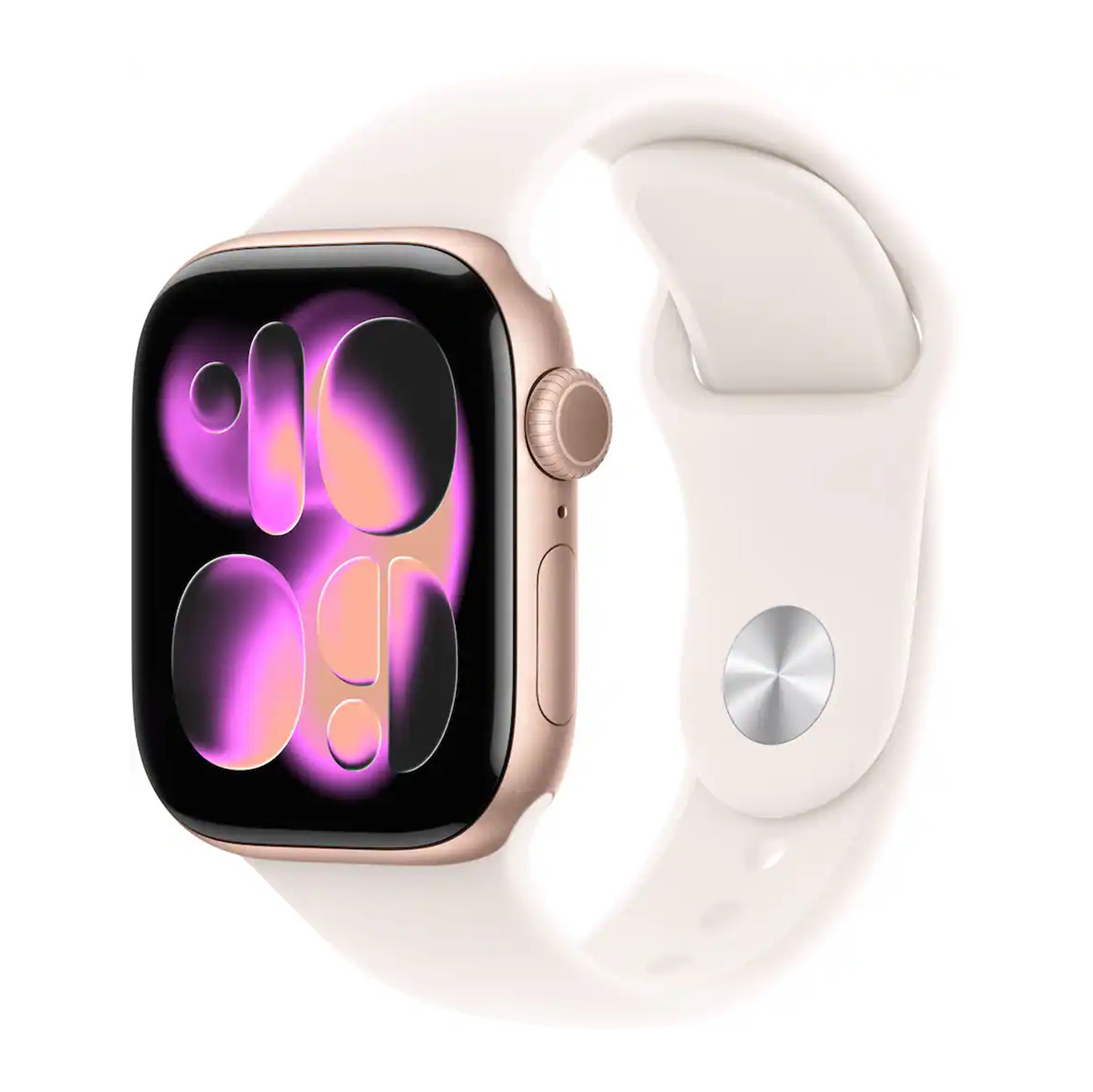 Apple Watch Series 11 42mm Cell Rose Gold Case w Light Blush Band S/M MF8E4LW/A