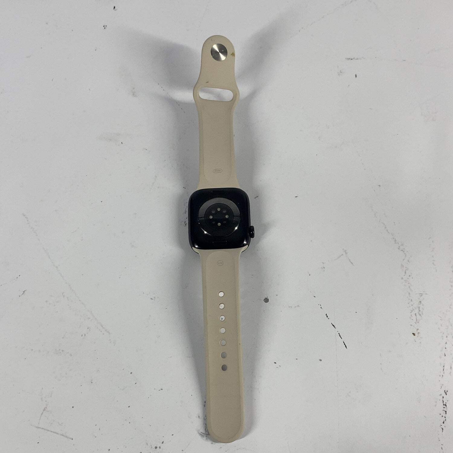 GPS Only Apple Watch Series 10 42MM Black Aluminum White Sport Band MWWE3LW/A