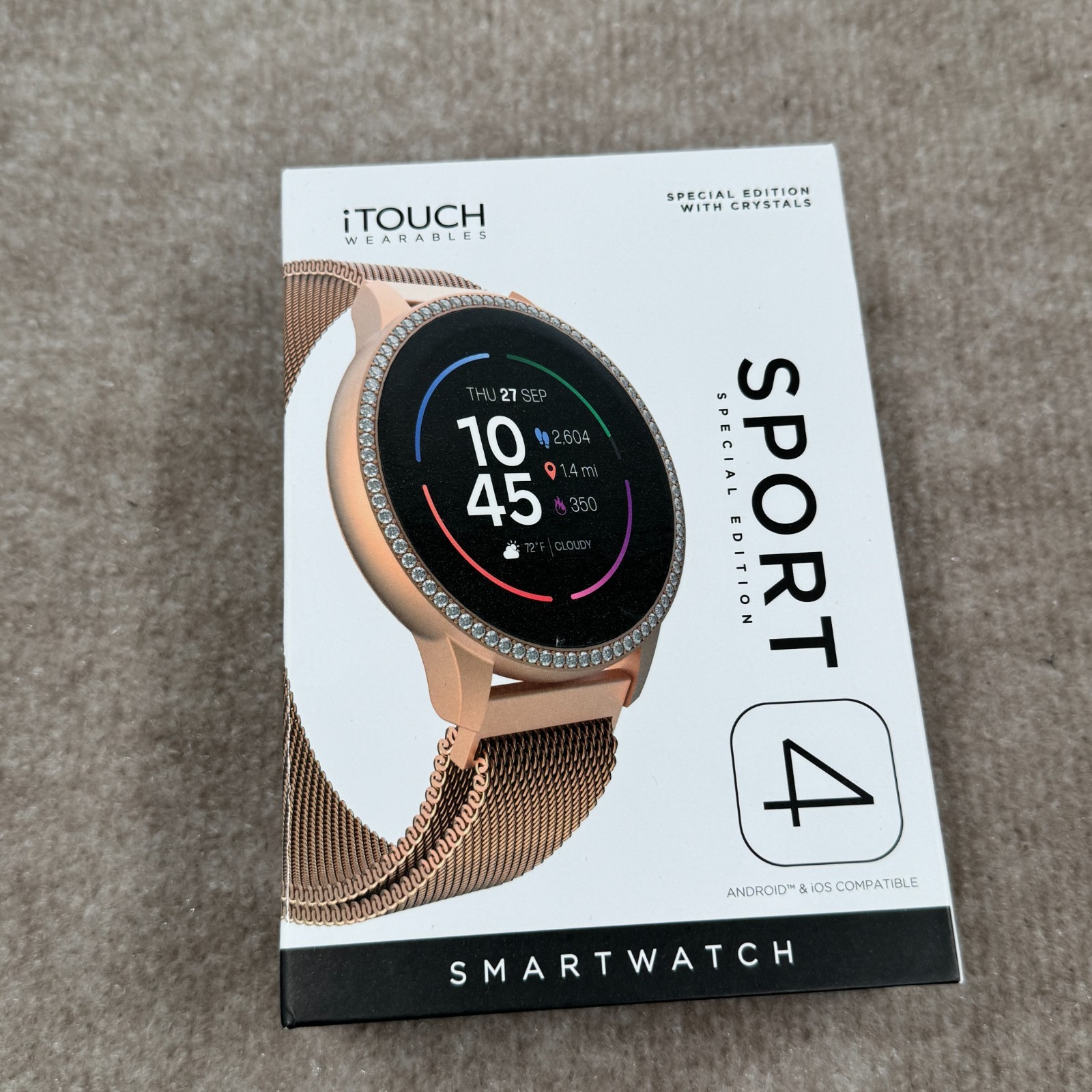 iTouch Sport 4 Unisex Multi-Function Rose Gold Smartwatch TP4E02-C29 Fitness New