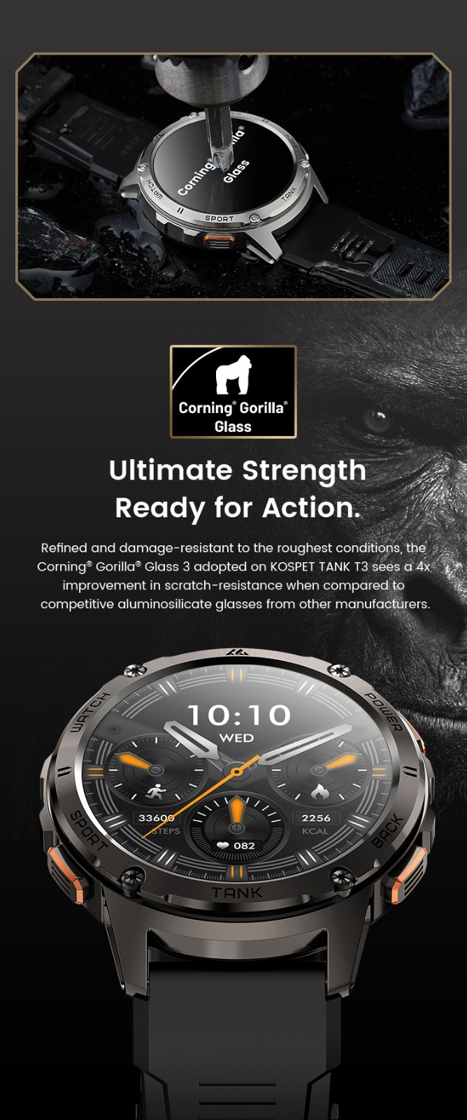 KOSPET Smart Watch for Men, 60 Days Extra-Long Battery, 50M Waterproof for Sw…