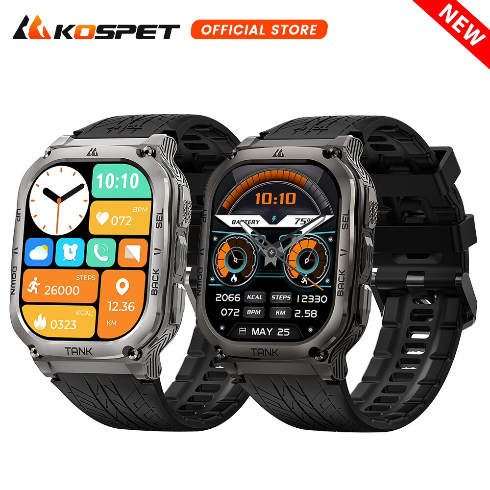 2024 KOSPET TANK M3 Smart Watch Men Smart Watches 50M Waterproof 480mAh Battery