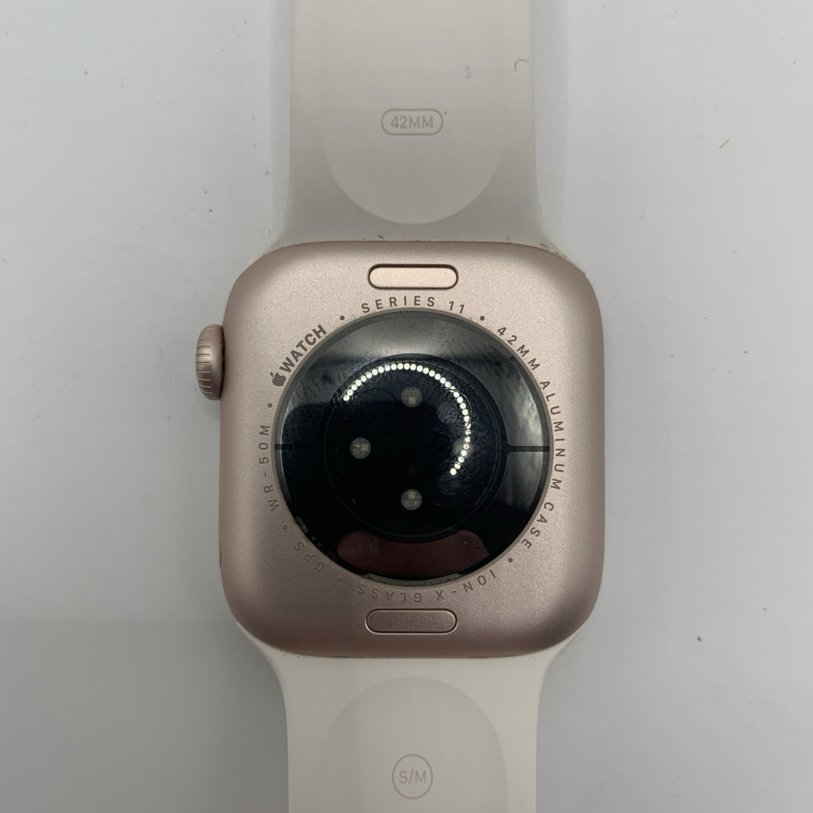 Apple Watch Series 11 42mm GPS Rose Gold Case w/ Light Blush Sport S/M Reset