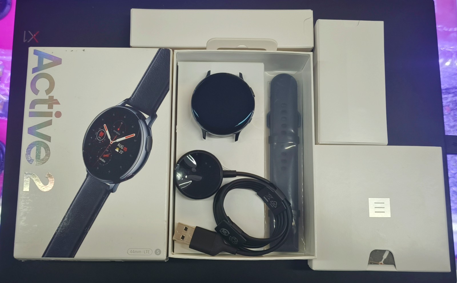 Samsung Galaxy Watch Active2 LTE (Unlocked) 44mm SM-R825U BLACK Stainless Steel