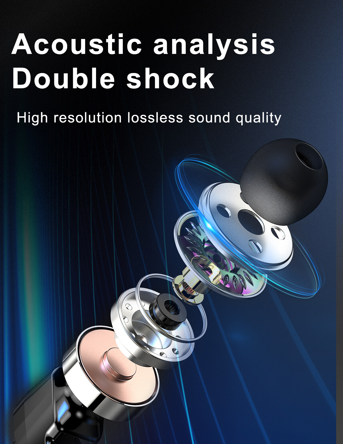 Bluetooth Smart Watch Earphones Touch Screen Waterproof Sports Fitness Tracker