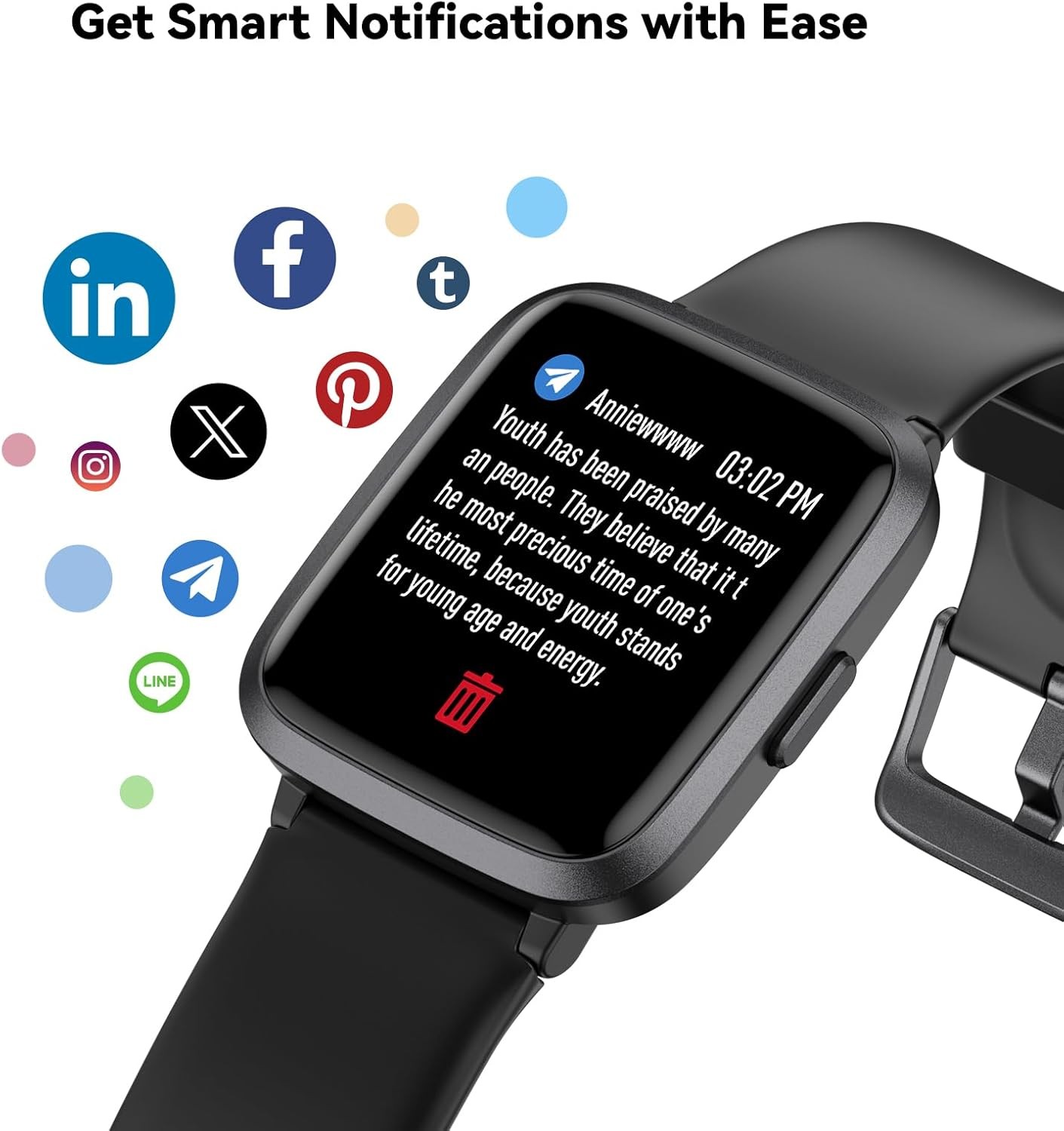 Fitness Tracker Watch with Heart Rate Monitor, Activity Tracker with Pedometer,