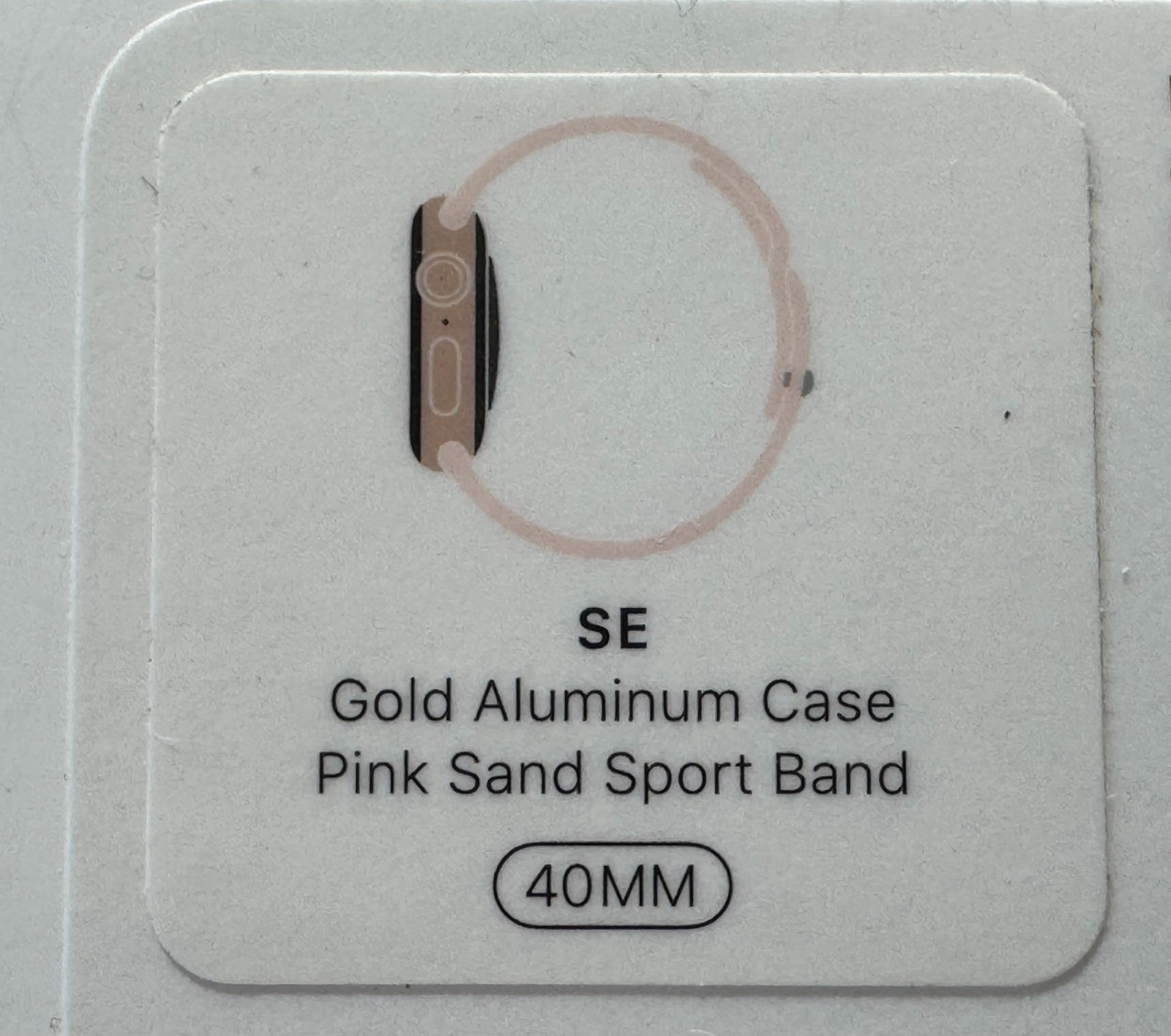 Apple Watch SE 40mm Gold Aluminum Case w Pink Sand Sport Band (MYDN2LL/A)
