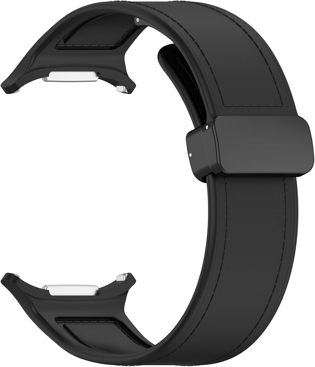 Silicone Leather Band for Samsung Galaxy Watch Ultra 2 47mm Smartwatch – Black