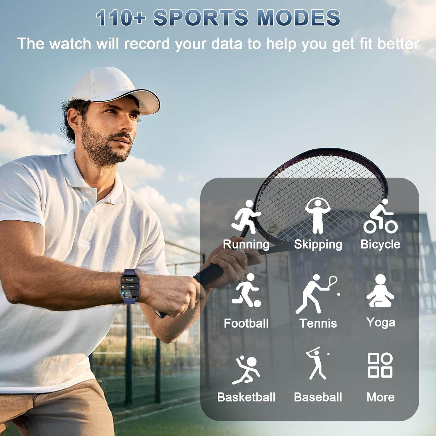 Smart Watch for Men Women 1.95” HD Curved Screen Fitness Tracker Bluetooth Call