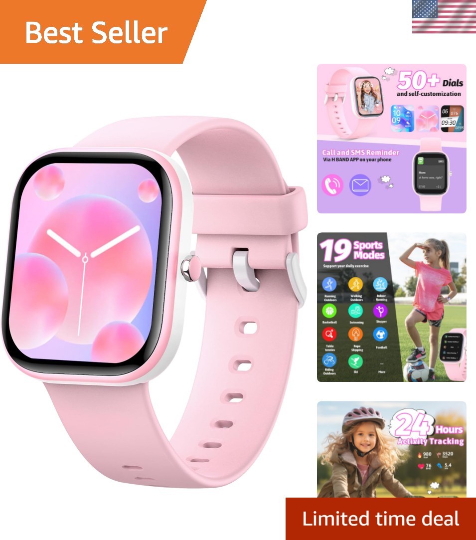 Durable 1.5-Inch Kids Fitness Tracker – Waterproof with Notification Alerts