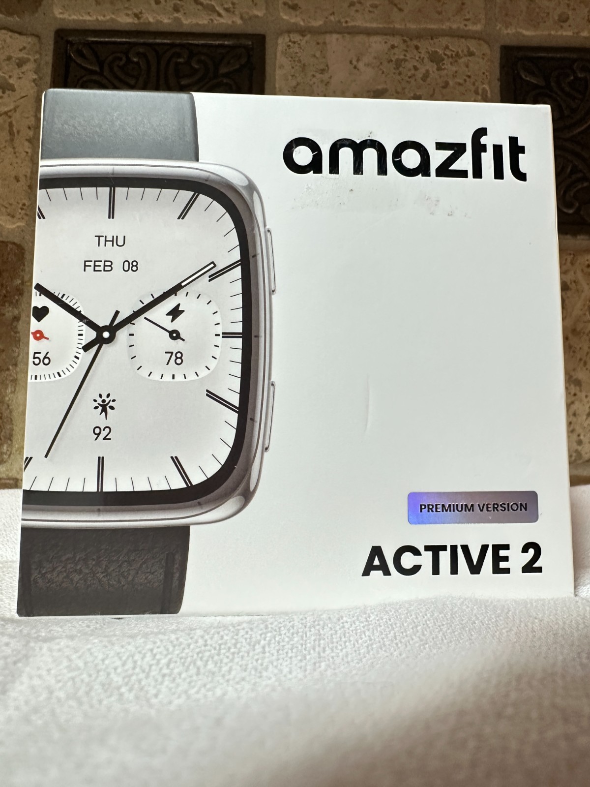 Amazfit Active 2 Premium Smart Watch (Square) Black Leather Sapphire Glass