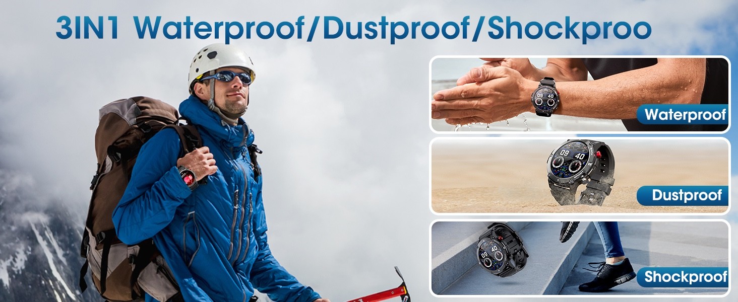 Smart Watch Android with Bluetooth Call Dial/Heart Rate Outdoor Sports waterproo