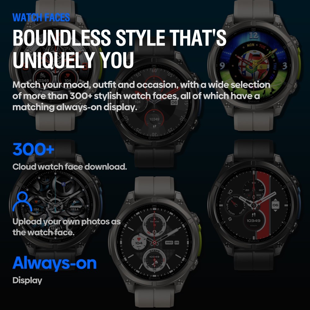 Zeblaze VIBE 8 Voice Call Smart Watch 1.43″ AMOLED Display Sapphire Sport Watch