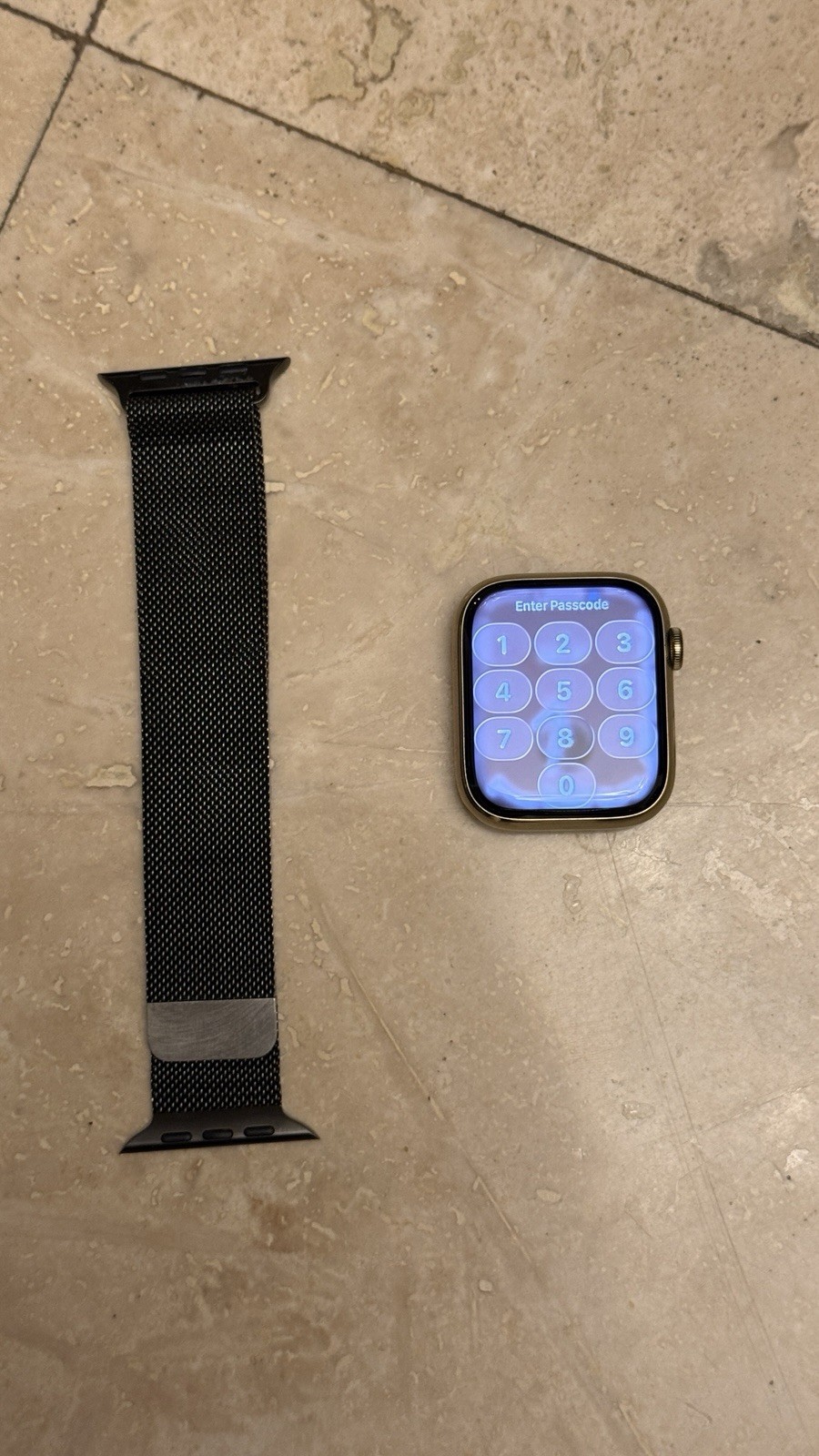 apple watch series 8 stainless steel gold 45mm Milanese Loop Band