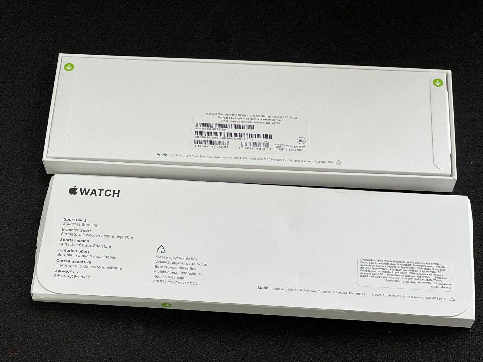 Apple Watch SE 2nd Gen GPS+Cellular 40mm – Case Starlight Sport Band S/M