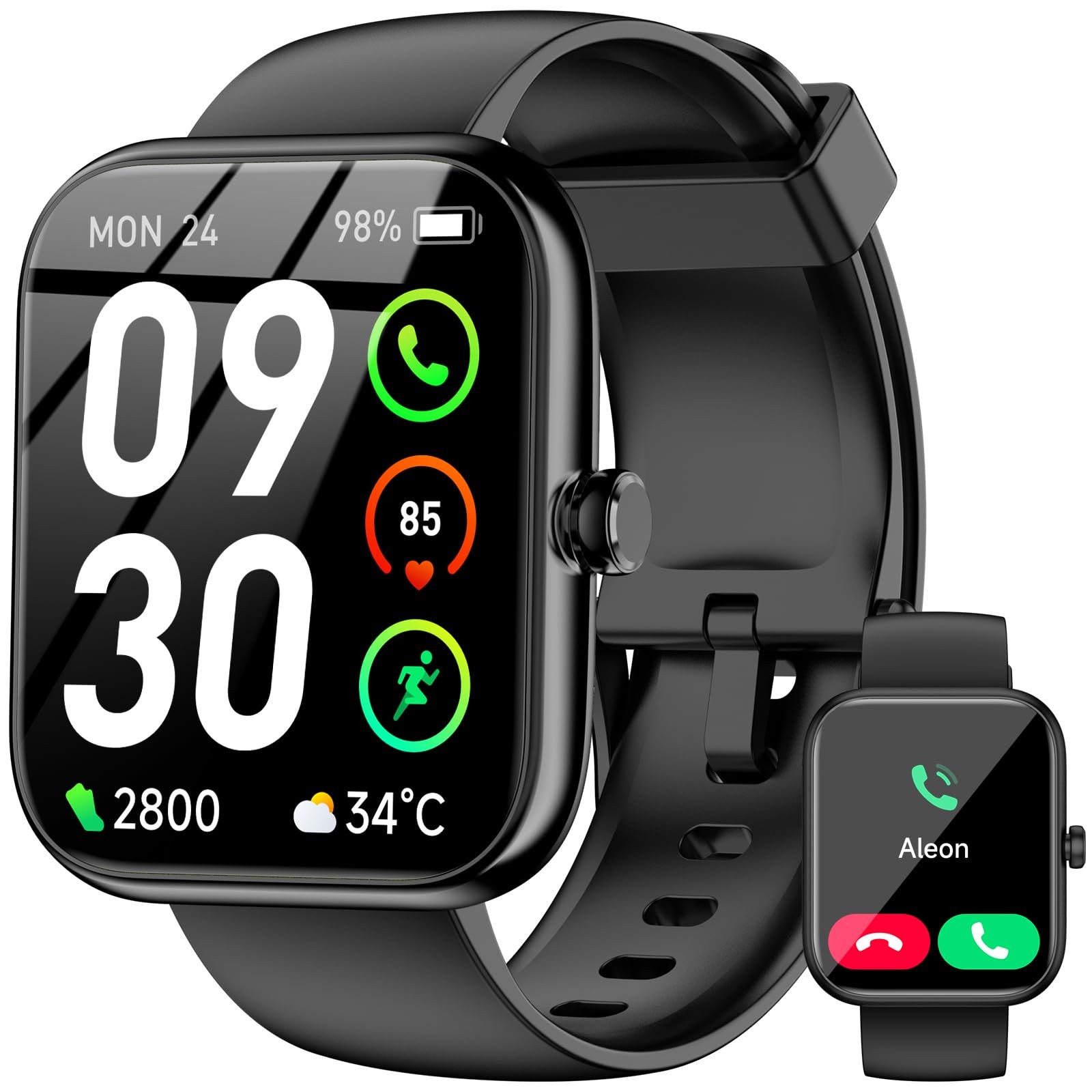 Smart Watch with Alexa Built-in, 1.83″ HD Touchscreen Fitness Tracker, Blueto…