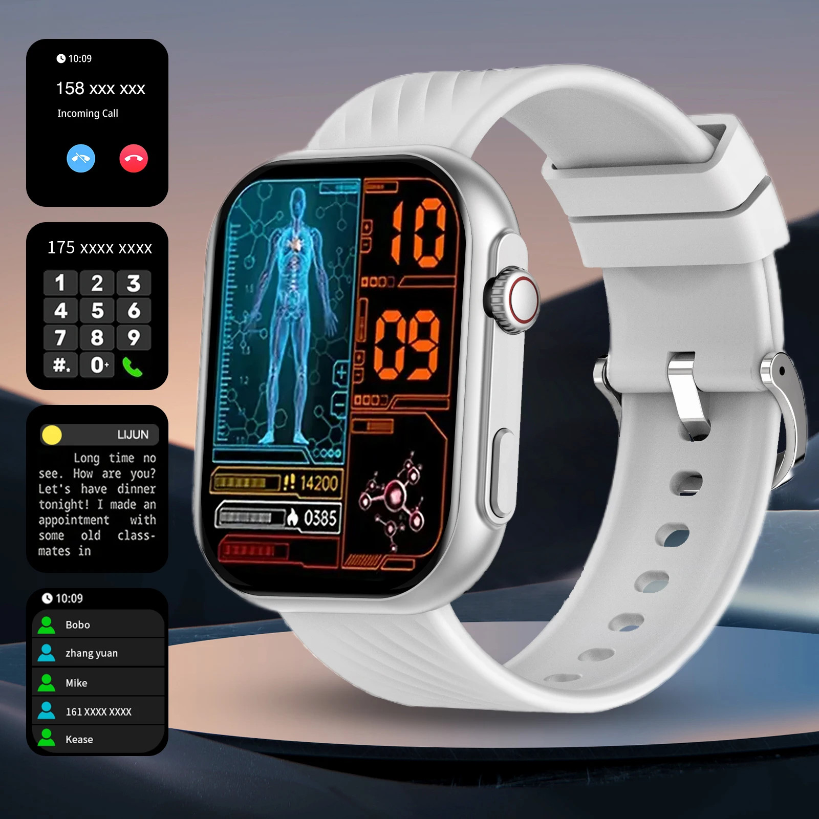Bluetooth Smart Watch Fitness Tracker Heart Rate Sleep For Android iO