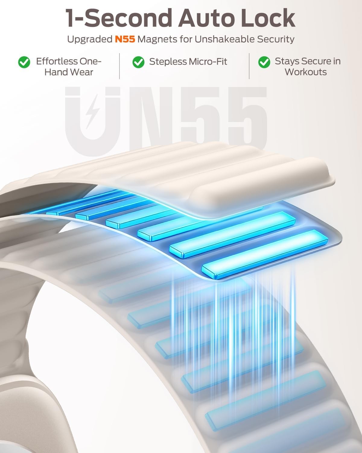 Silicone Magnetic Band for Apple Watch Series 11/SE, 38/40mm Replacement Strap