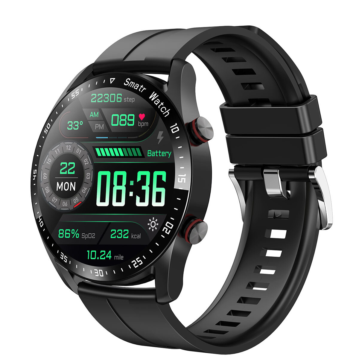 Smart Watch Bluetooth Heart Rate Blood Pressure Sports Watch for iPhone Samsung