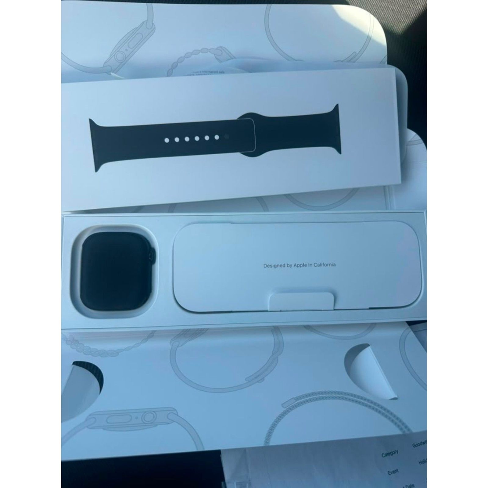 Apple Watch Series 11 Jet Black Aluminum Case, 46mm case + Medium/Large band